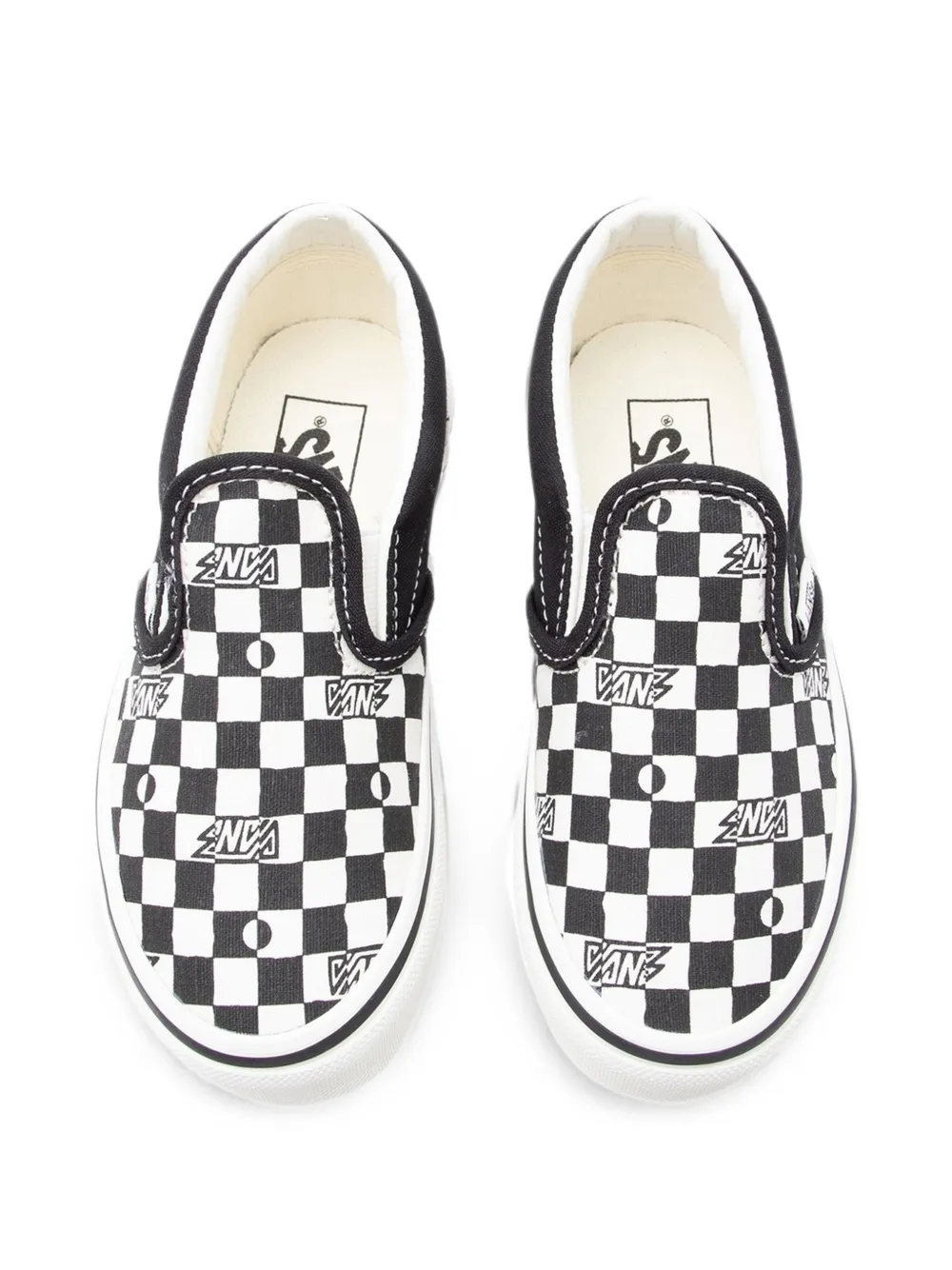 Vans Kids Classic Slip-On Geo geruite sneakers Zwart