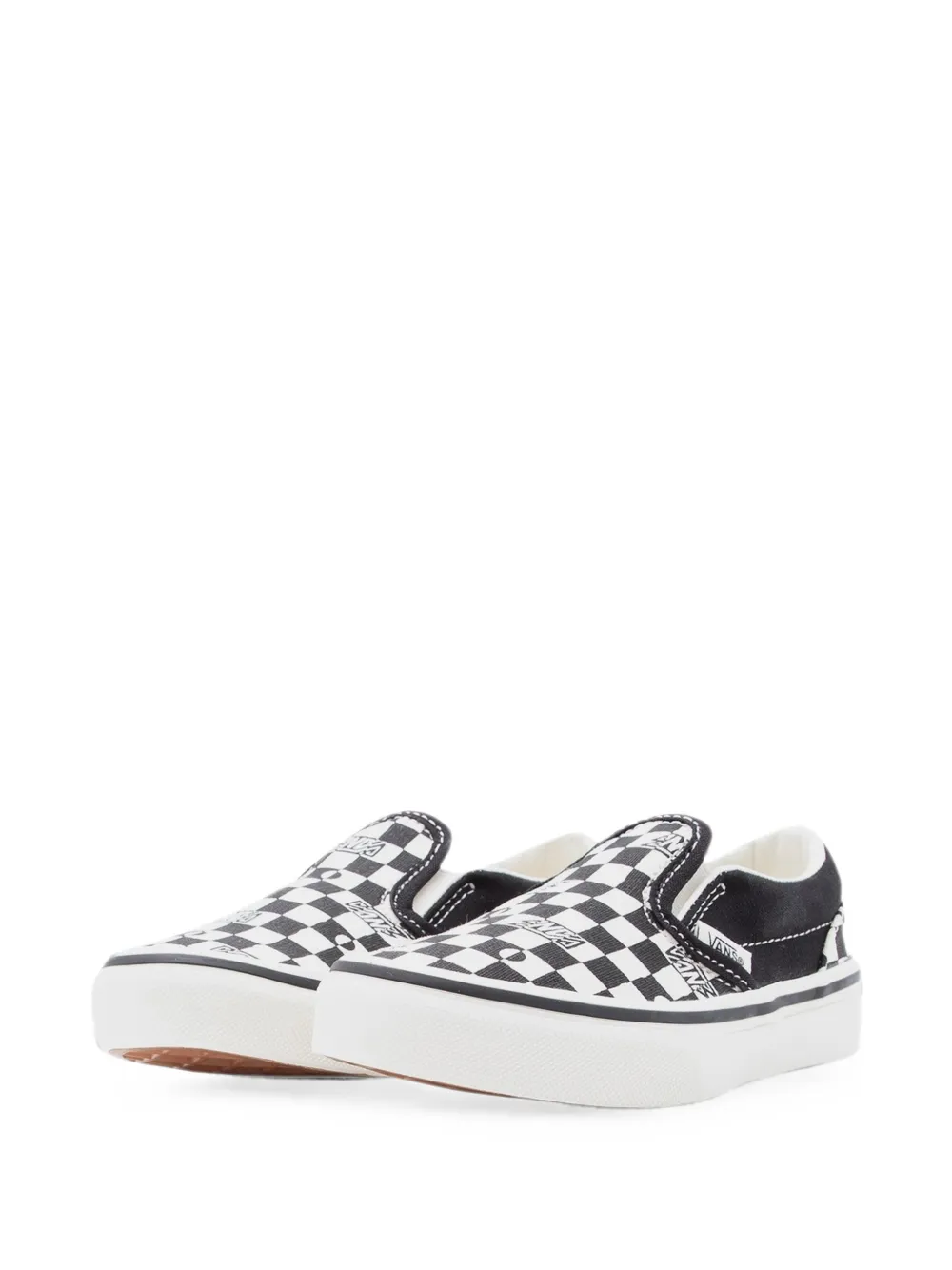 Vans Kids Classic Slip-On Geo geruite sneakers Zwart