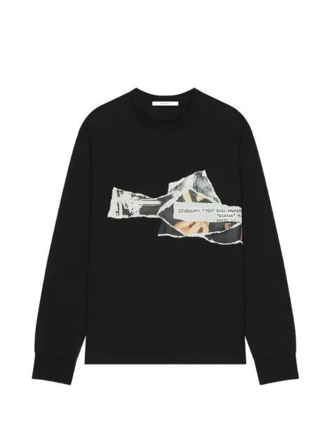 Givenchy T-shirt in cotton with ripped papers print