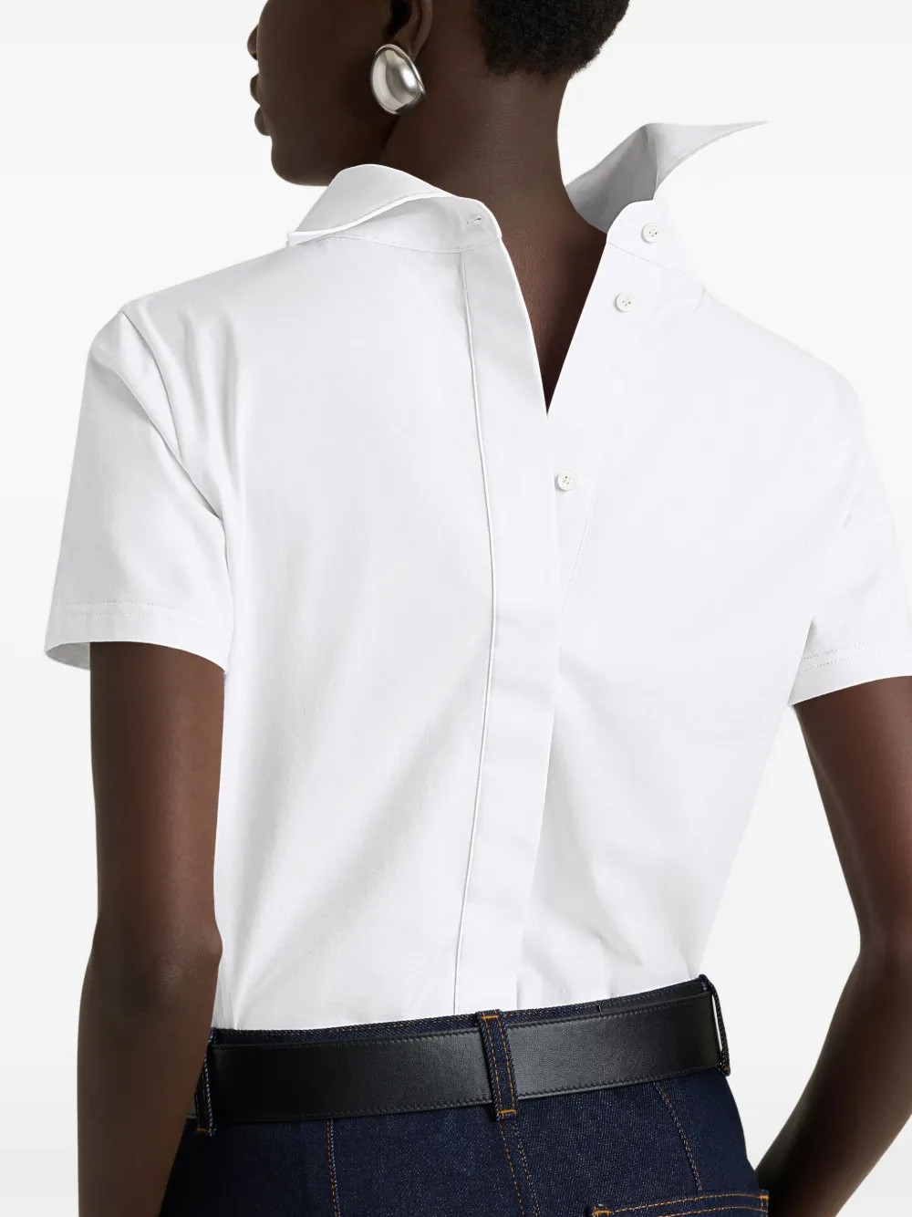Givenchy T-shirt met popeline kraag Wit