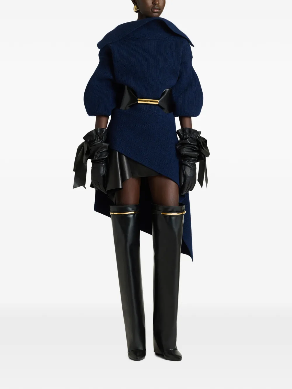 Givenchy Slashed mini-jurk van wol en kasjmier Blauw
