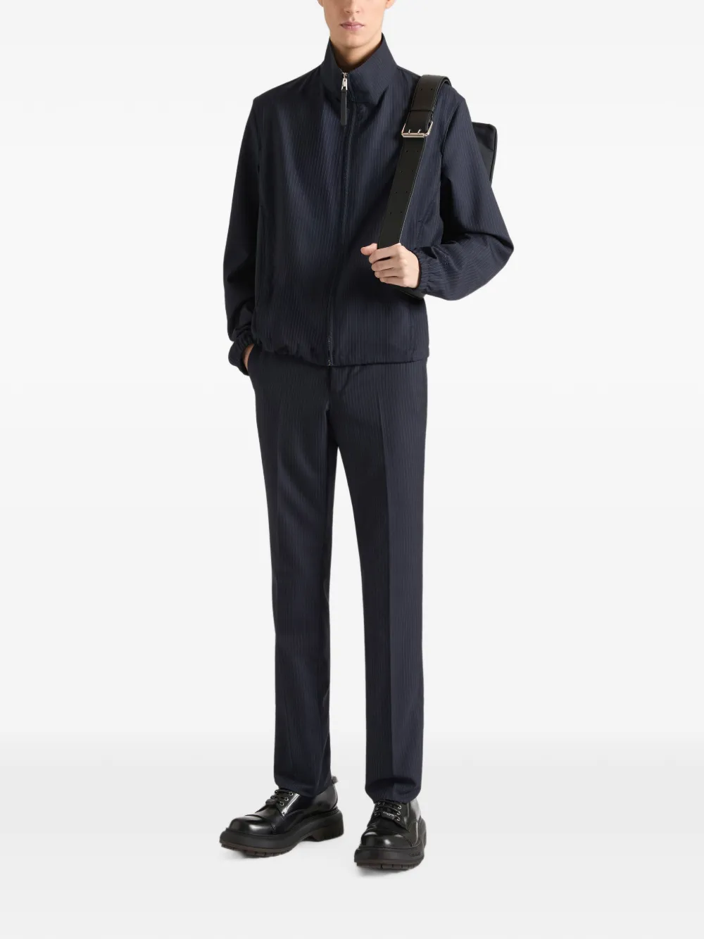 Givenchy Slim-fit gestreepte pantalon van wol en mohair Blauw