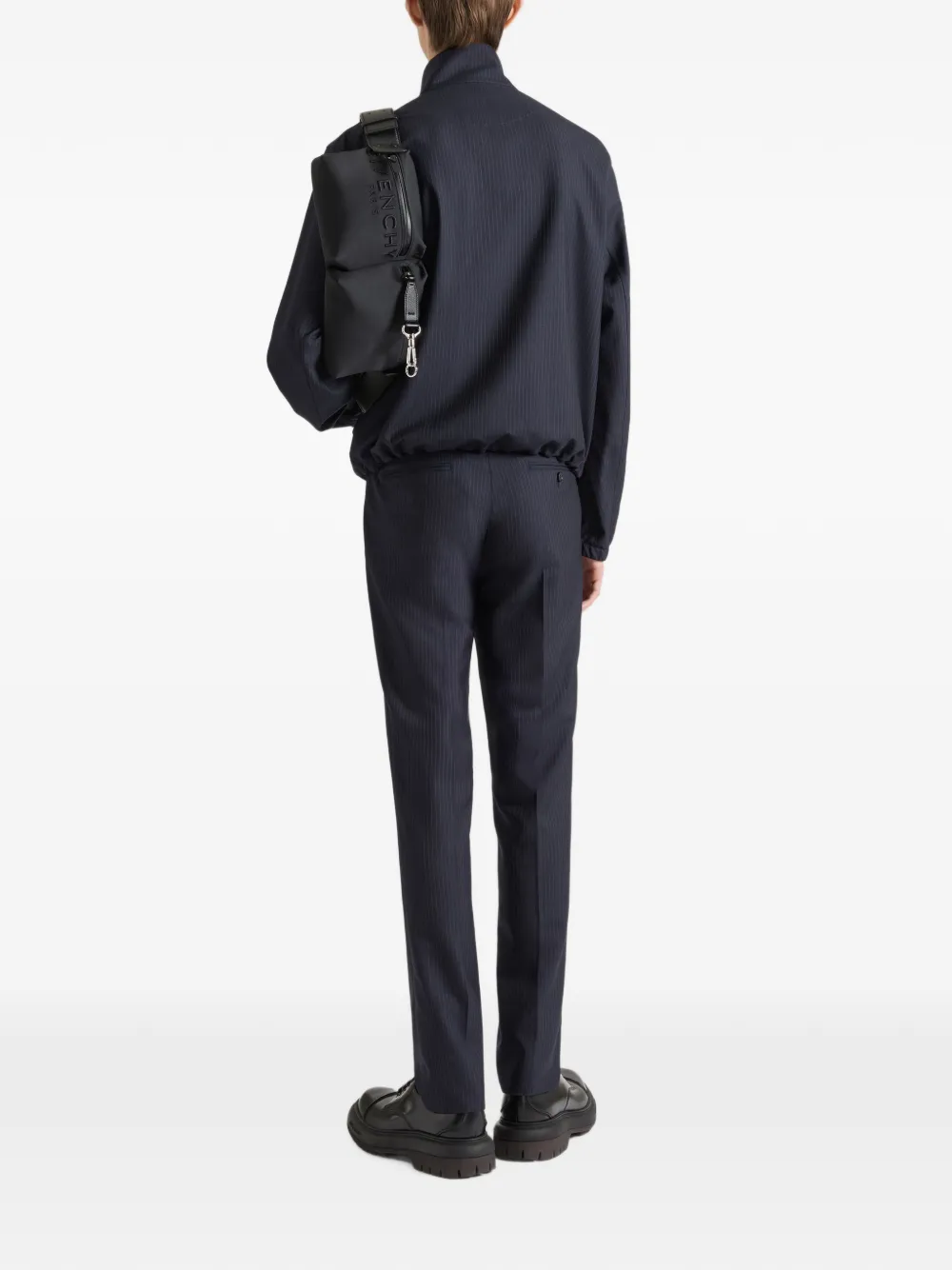 Givenchy Slim-fit gestreepte pantalon van wol en mohair Blauw