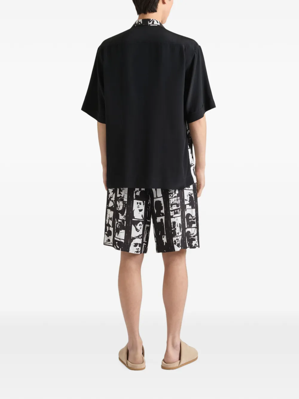 Givenchy Bermuda shorts met Photographic Negative-print Zwart