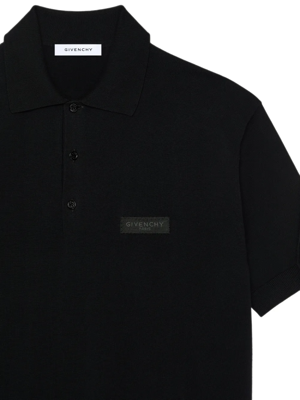 Givenchy Couture Seam katoenen poloshirt met grosgrain-detail Zwart
