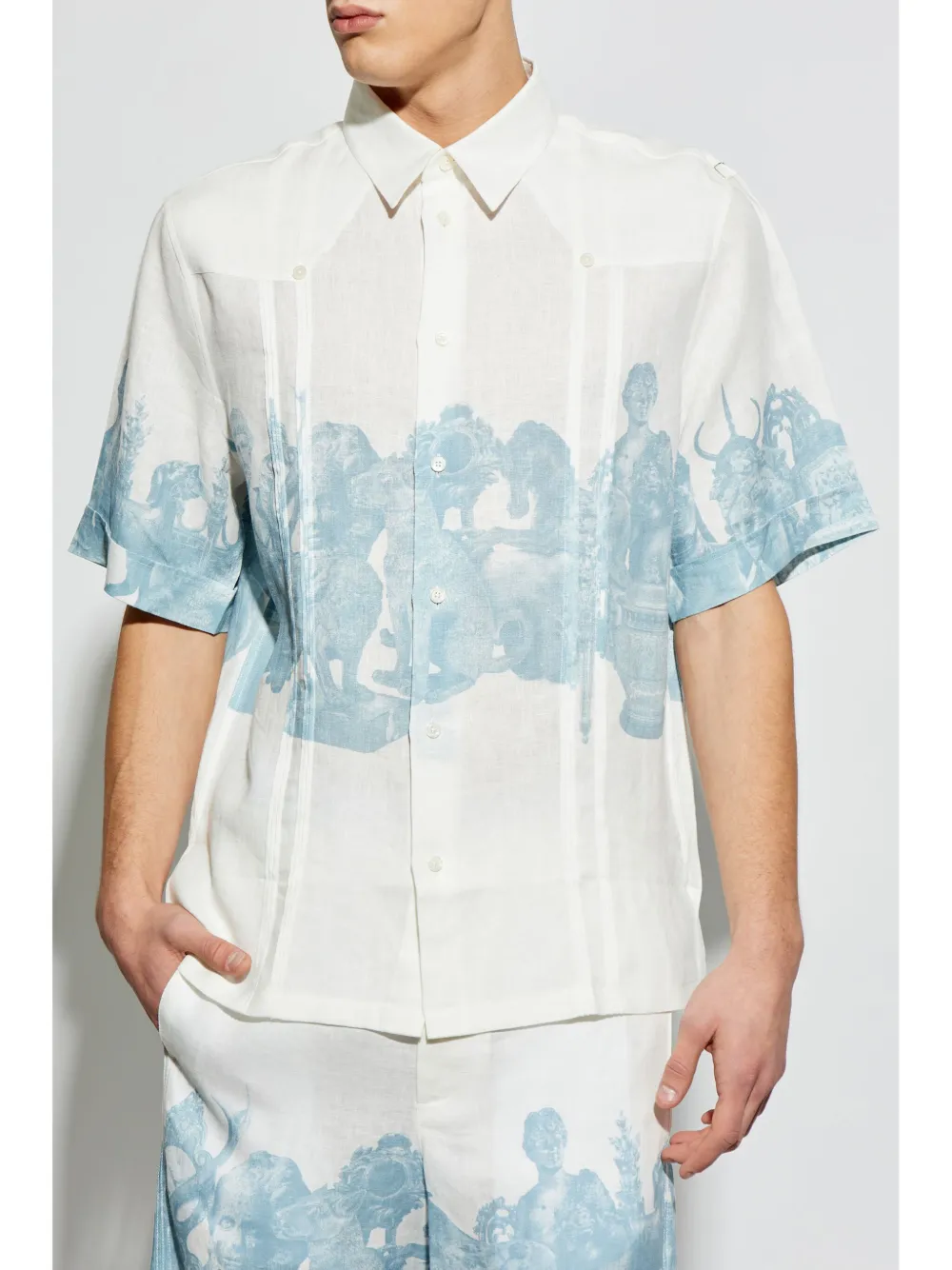 Givenchy Linnen overhemd met Hubert-print Wit