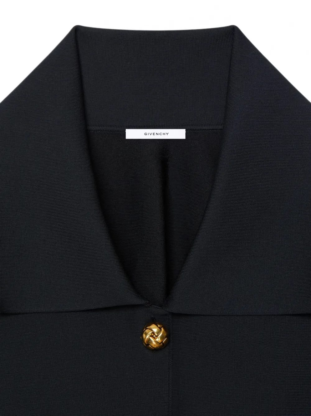 Givenchy Cropped Cocoon jacket in compact knit Zwart