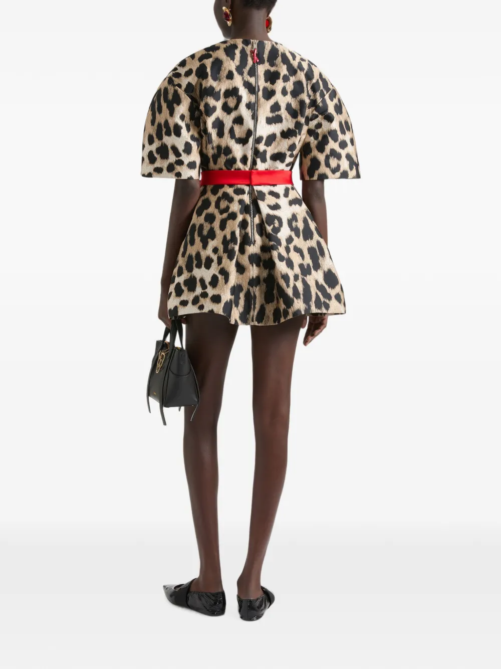 Givenchy Cocoon mini-jurk met luipaardjacquard Beige