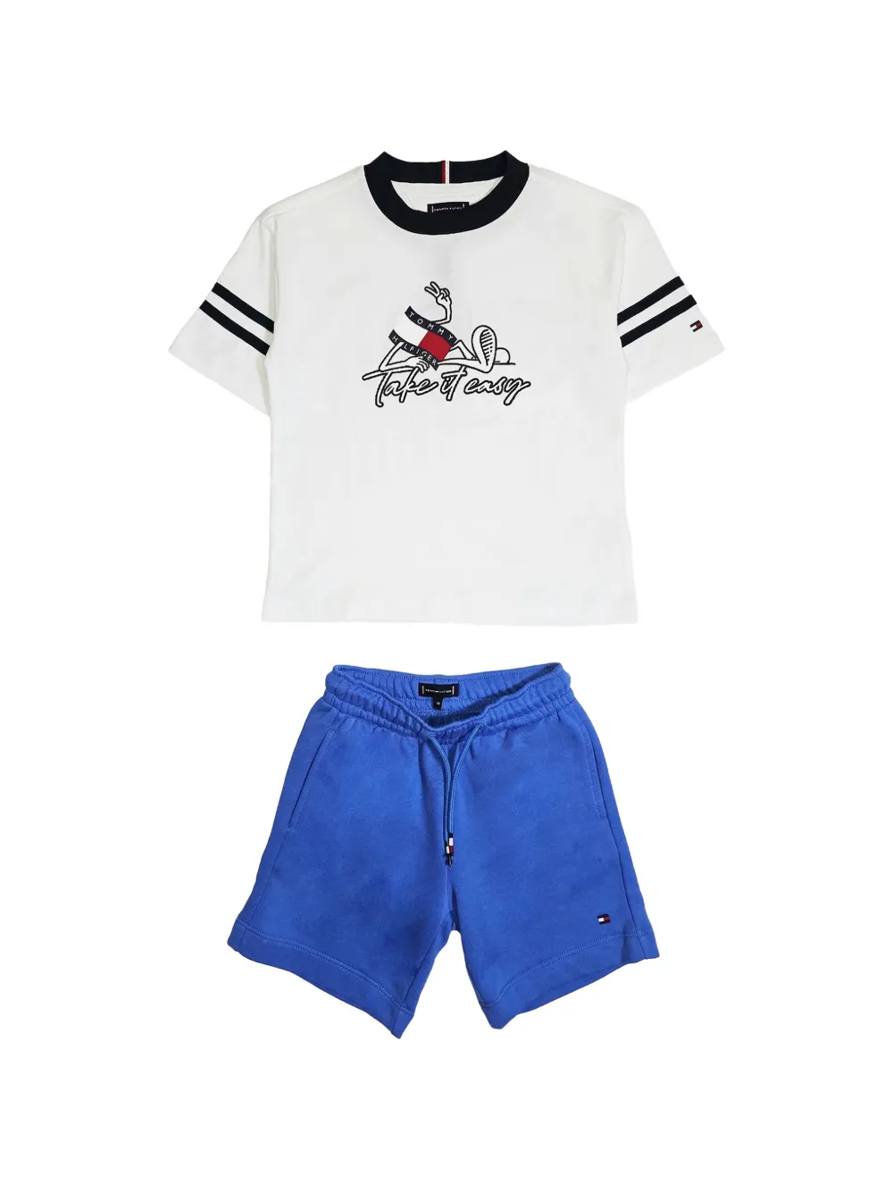 Tommy Hilfiger Junior Set shorts con stampa grafica - Bianco