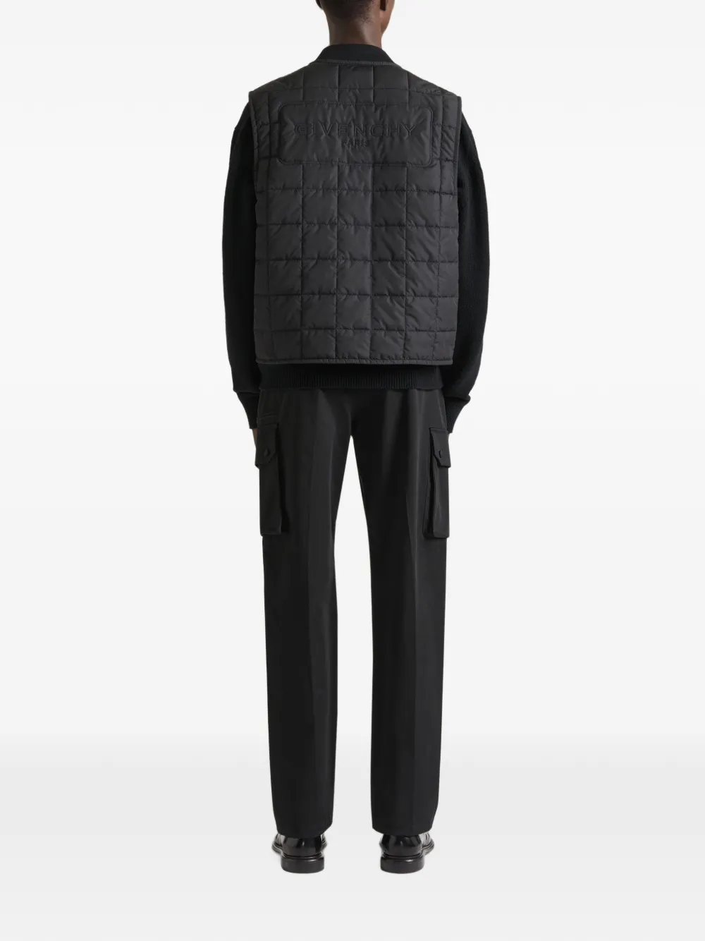 Givenchy Couture Seam gewatteerde mouwloze blouse Zwart
