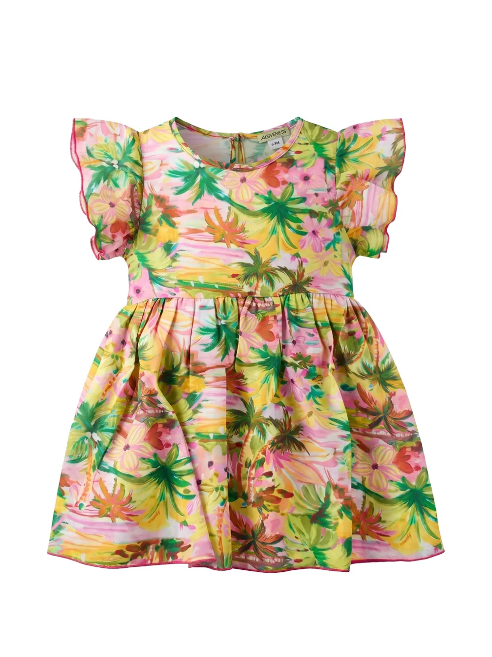 4GIVENESS KIDS robe volantée à fleurs - Jaune