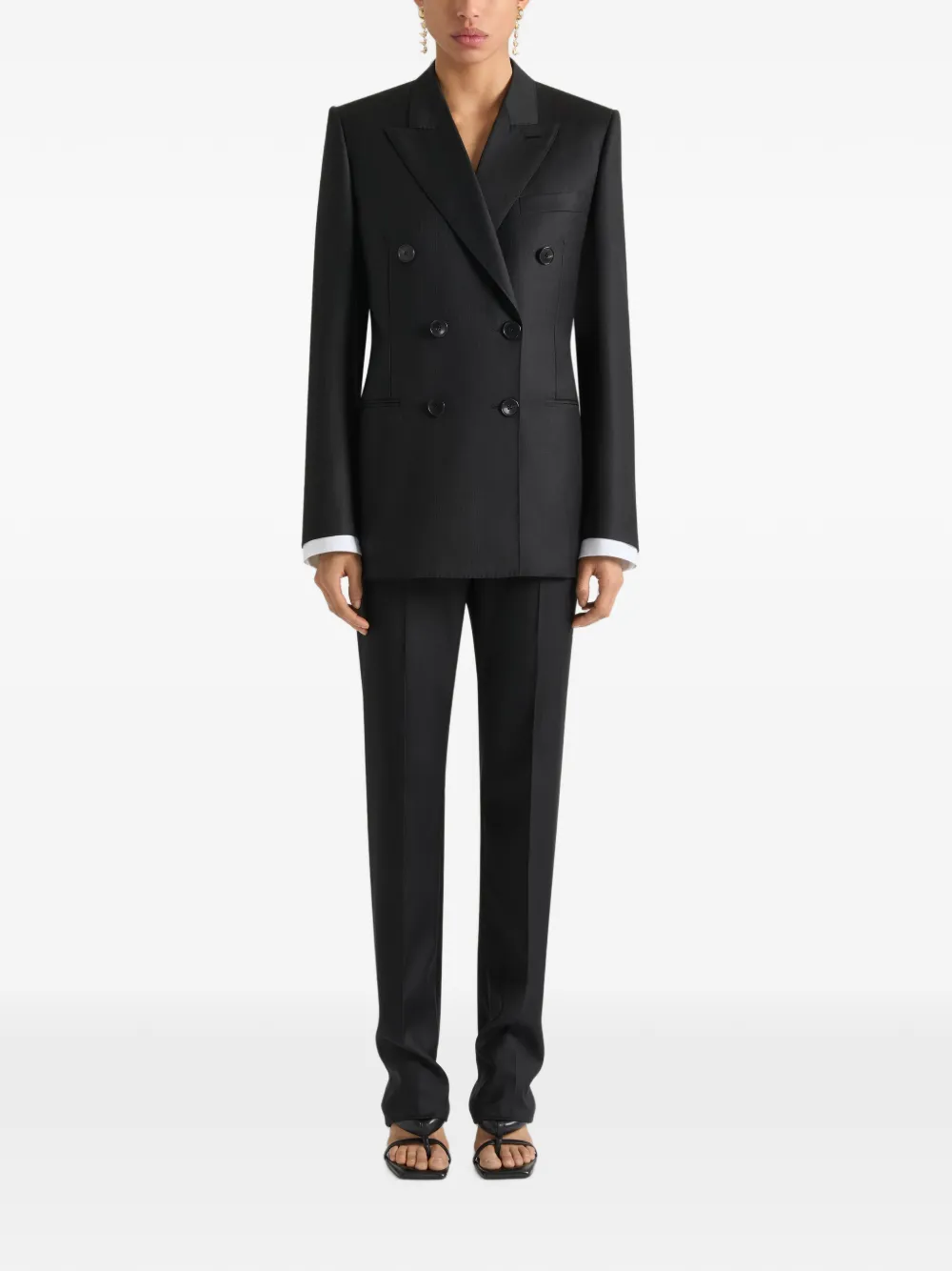 Givenchy Gestreepte wollen skinny broek Grijs