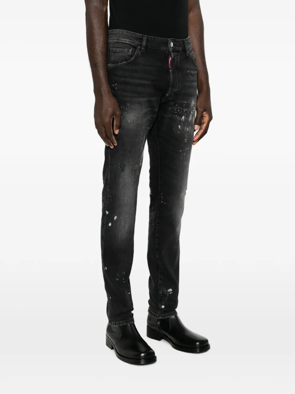 DSQUARED2 distressed-finish faded-effect jeans Zwart