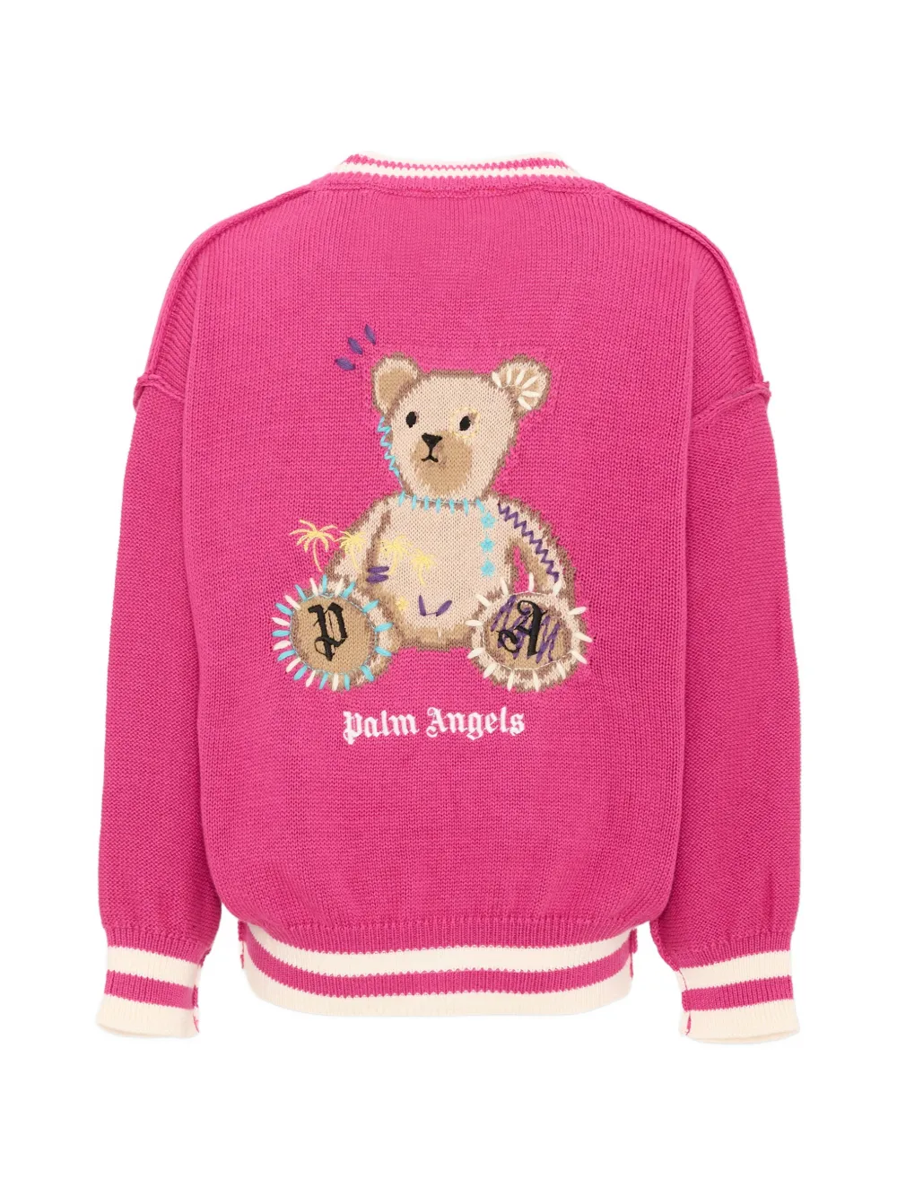 Palm Angels Kids Vest met geborduurd logo en beerpatroon Roze