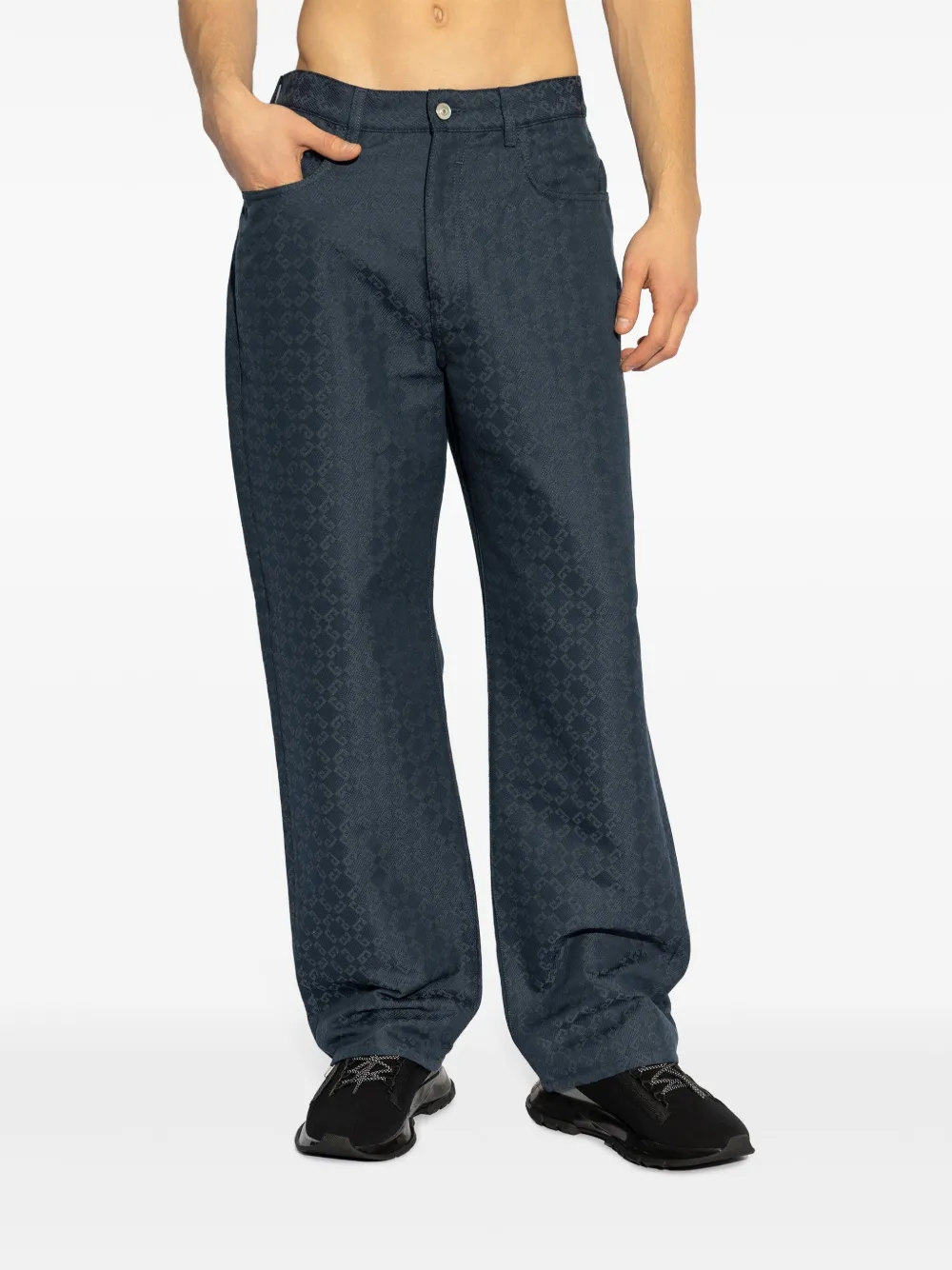 Givenchy Denim jeans met glanzend monogram 72 Blauw