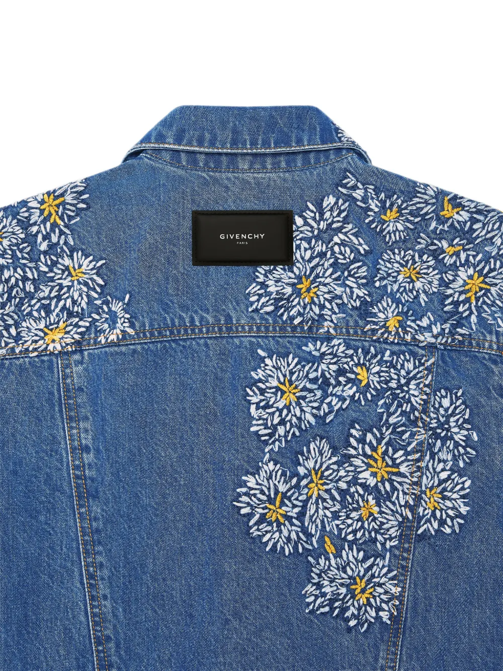Givenchy Denim jack met Pompom-borduurwerk Blauw