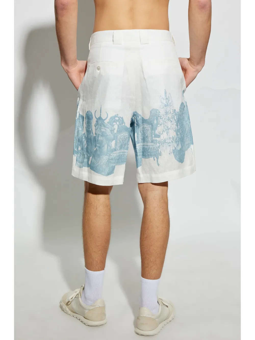 Givenchy Linnen bermuda shorts met Hubert-print Wit