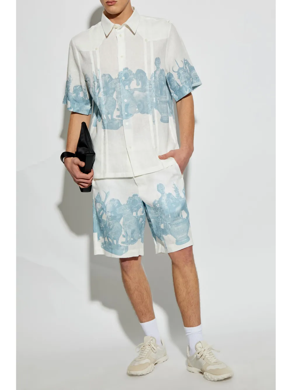 Givenchy Linnen bermuda shorts met Hubert-print Wit