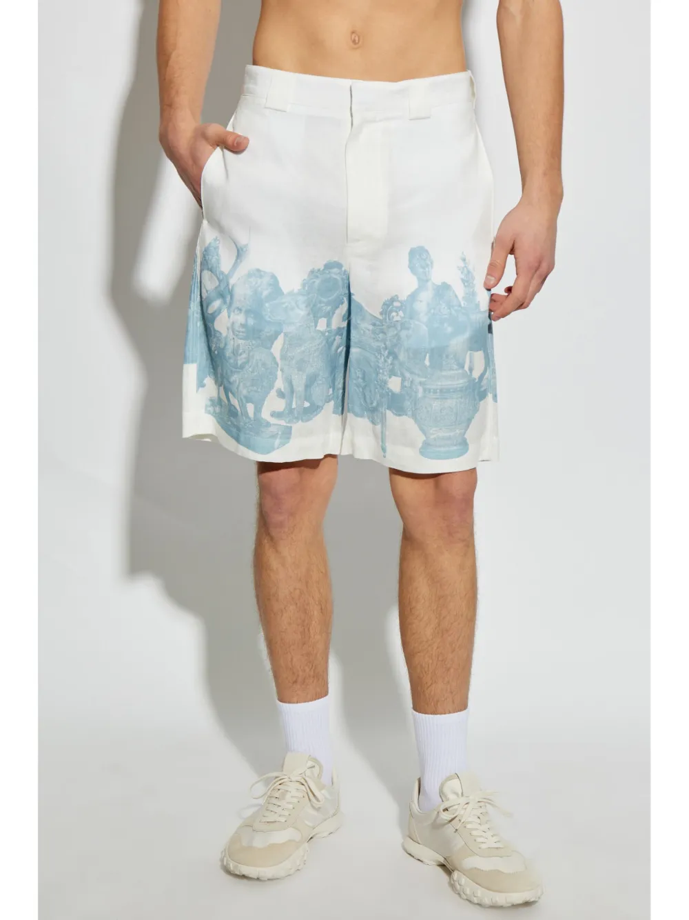 Givenchy Linnen bermuda shorts met Hubert-print Wit