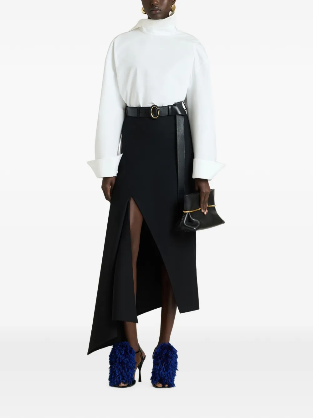 Givenchy Oversized blouse met inzetstuk aan de voorkant Wit