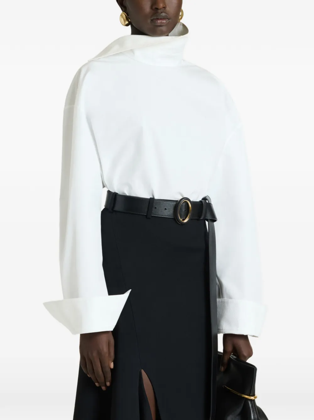 Givenchy Oversized blouse met inzetstuk aan de voorkant Wit