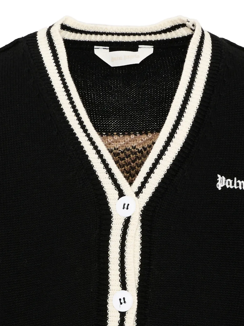 Palm Angels Kids Vest met beer-borduurwerk en gestreepte afwerking Zwart