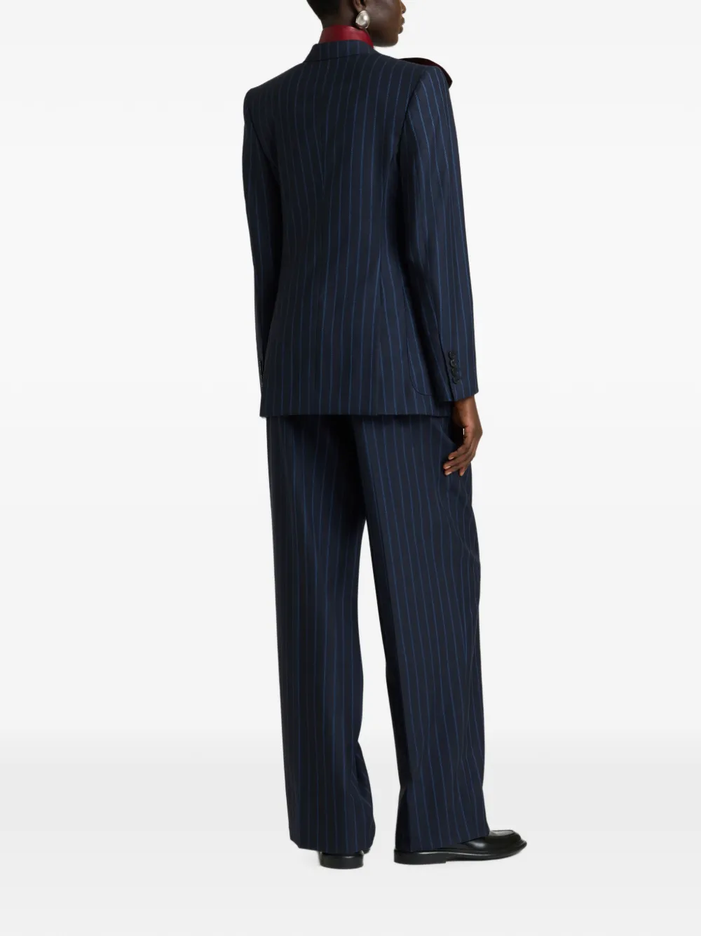 Givenchy Double-breasted striped jacket in wool Blauw