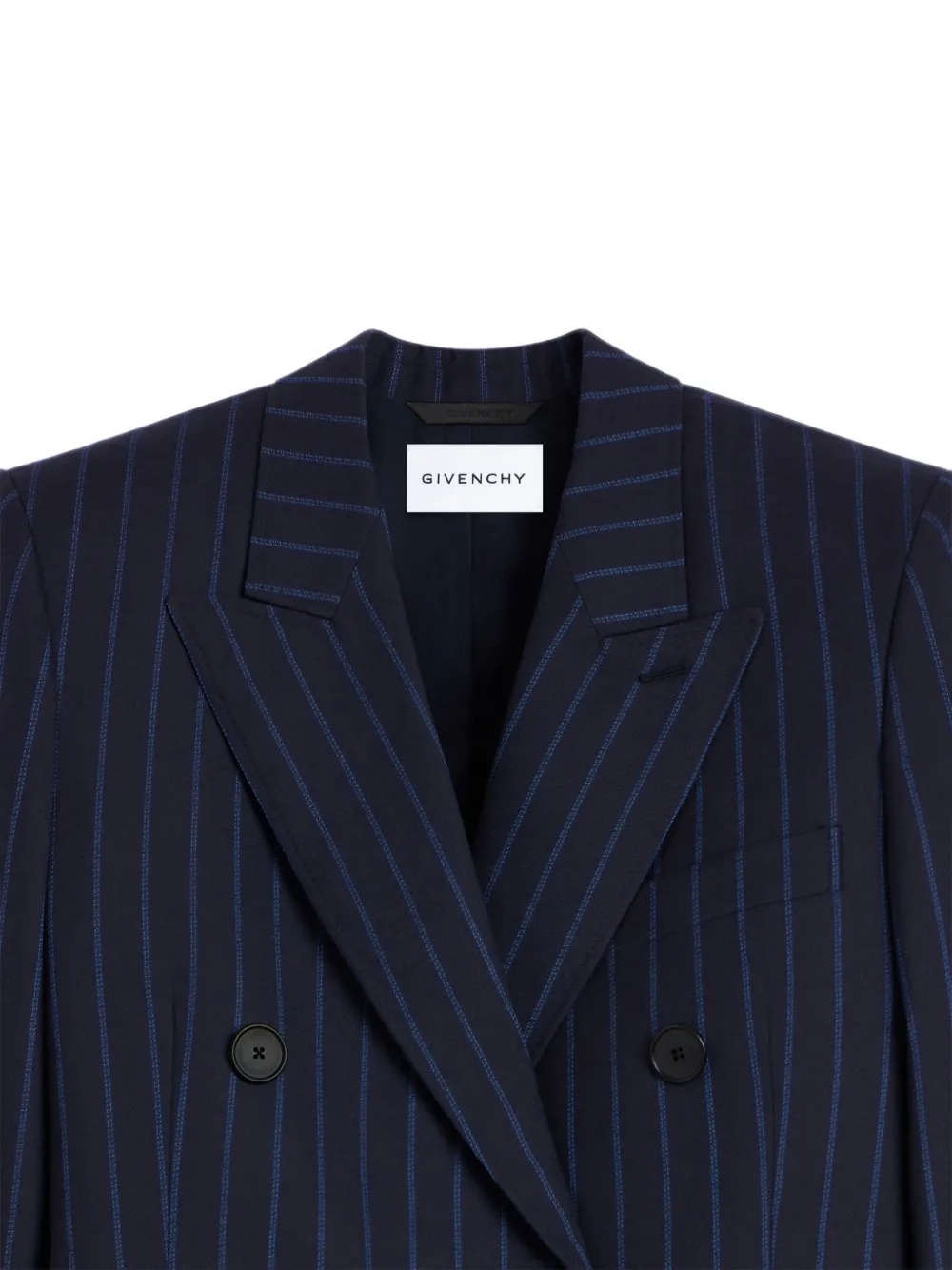 Givenchy Double-breasted striped jacket in wool Blauw