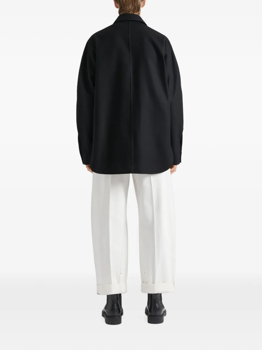 Givenchy Couture Seam flanellen shirtjack Zwart