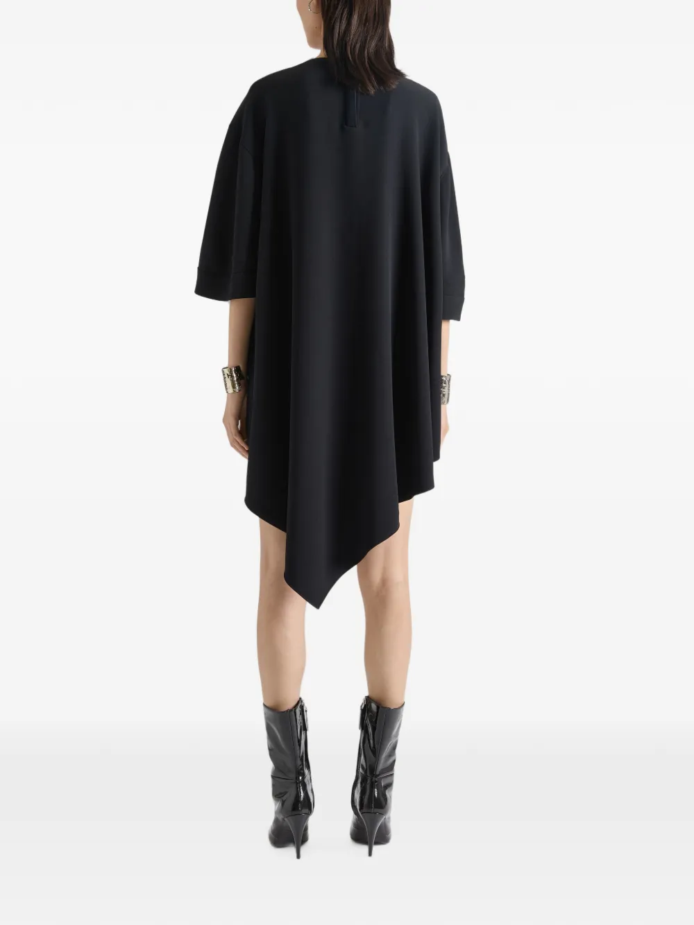 Givenchy Asymmetrische crêpe cady jurk met strik-detail Zwart
