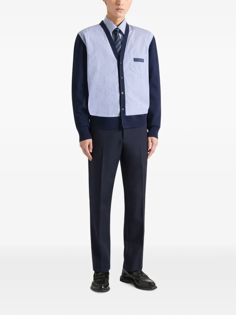 Givenchy Gestreept katoenen vest met grosgrain-detail Blauw