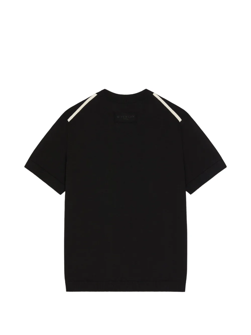 Givenchy Gebreid katoenen T-shirt met grosgrain-details Zwart