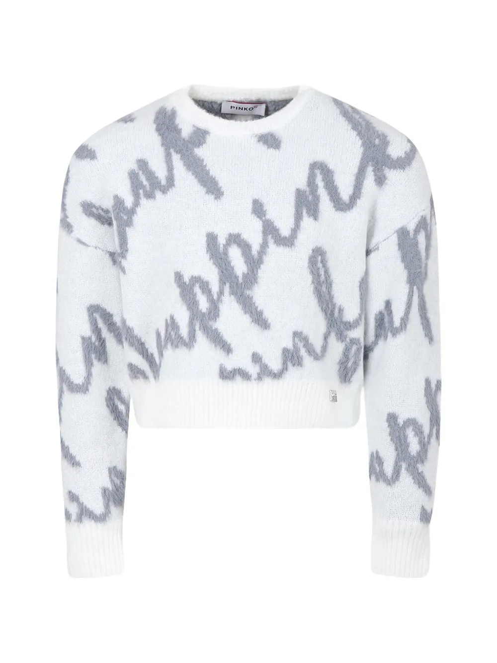 Pinko Kids Maglione con logo a intarsio - Bianco
