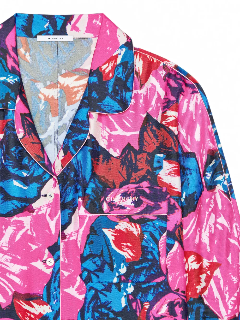 Givenchy Zijden pyjamashirt met bloemen-print Blauw