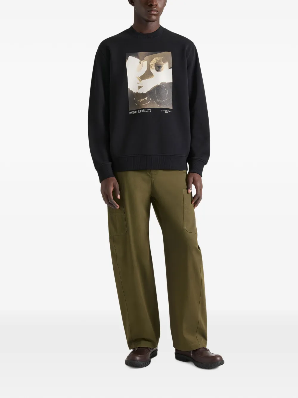 Givenchy Fleece sweater met surrealisme-print Zwart