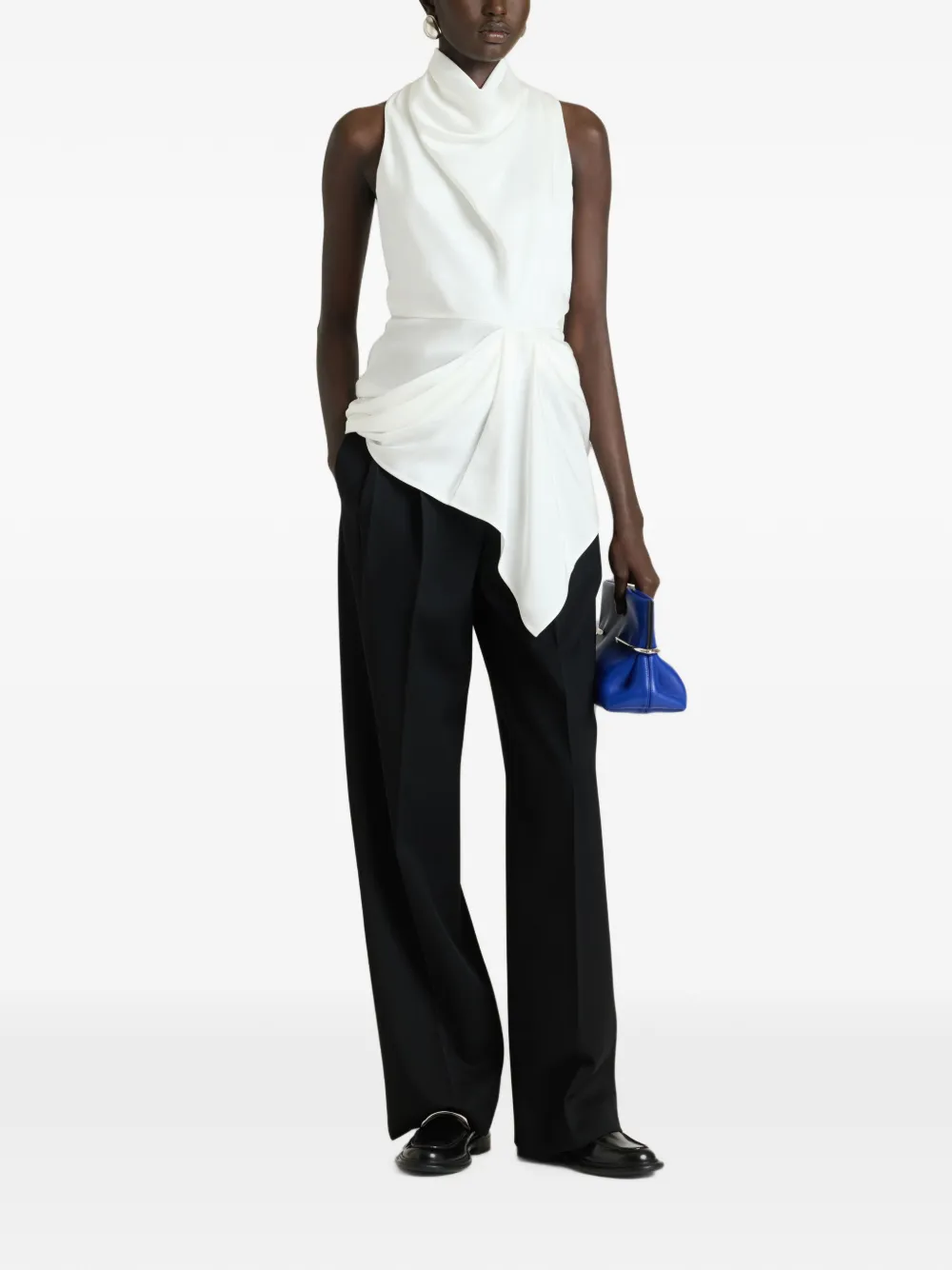 Givenchy Crêpe satijnen gedrapeerde top Wit