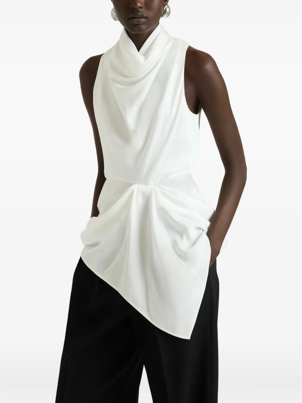 Givenchy Crêpe satijnen gedrapeerde top Wit