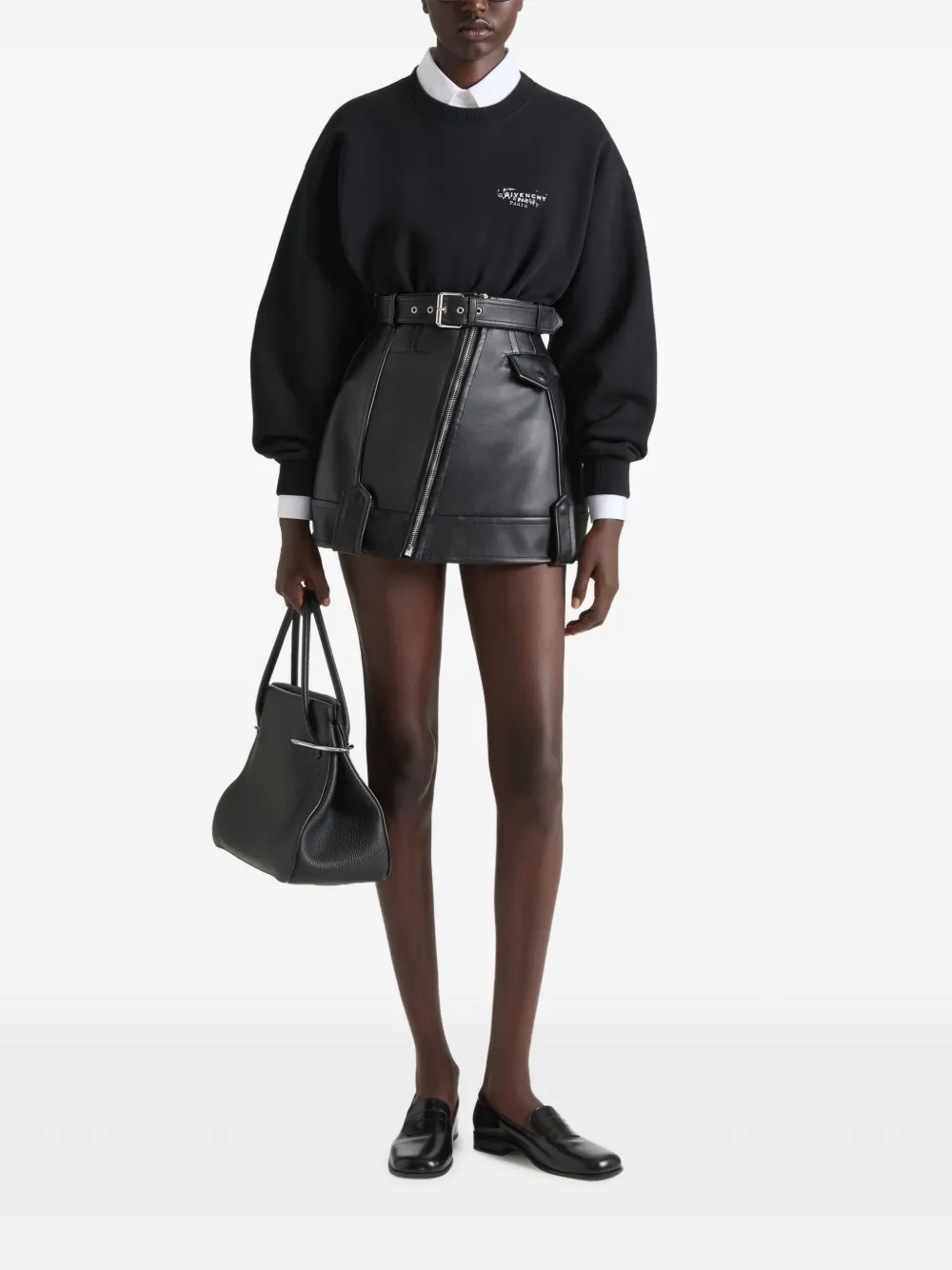 Givenchy ナッパレザー ミニバイカースカート | ブラック | FARFETCH JP