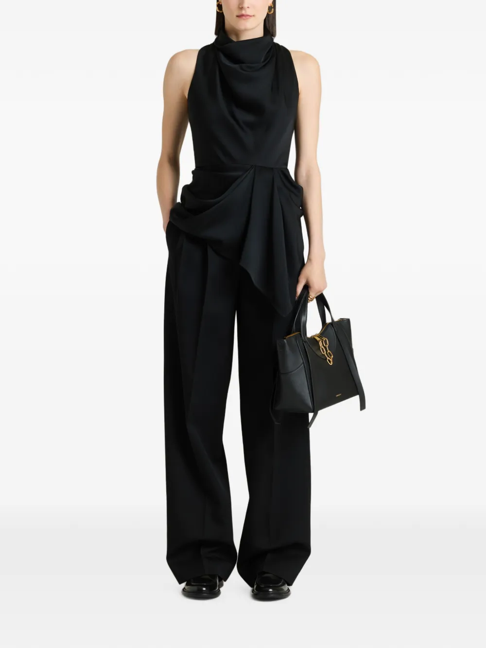 Givenchy Crêpe satijnen gedrapeerde top Zwart