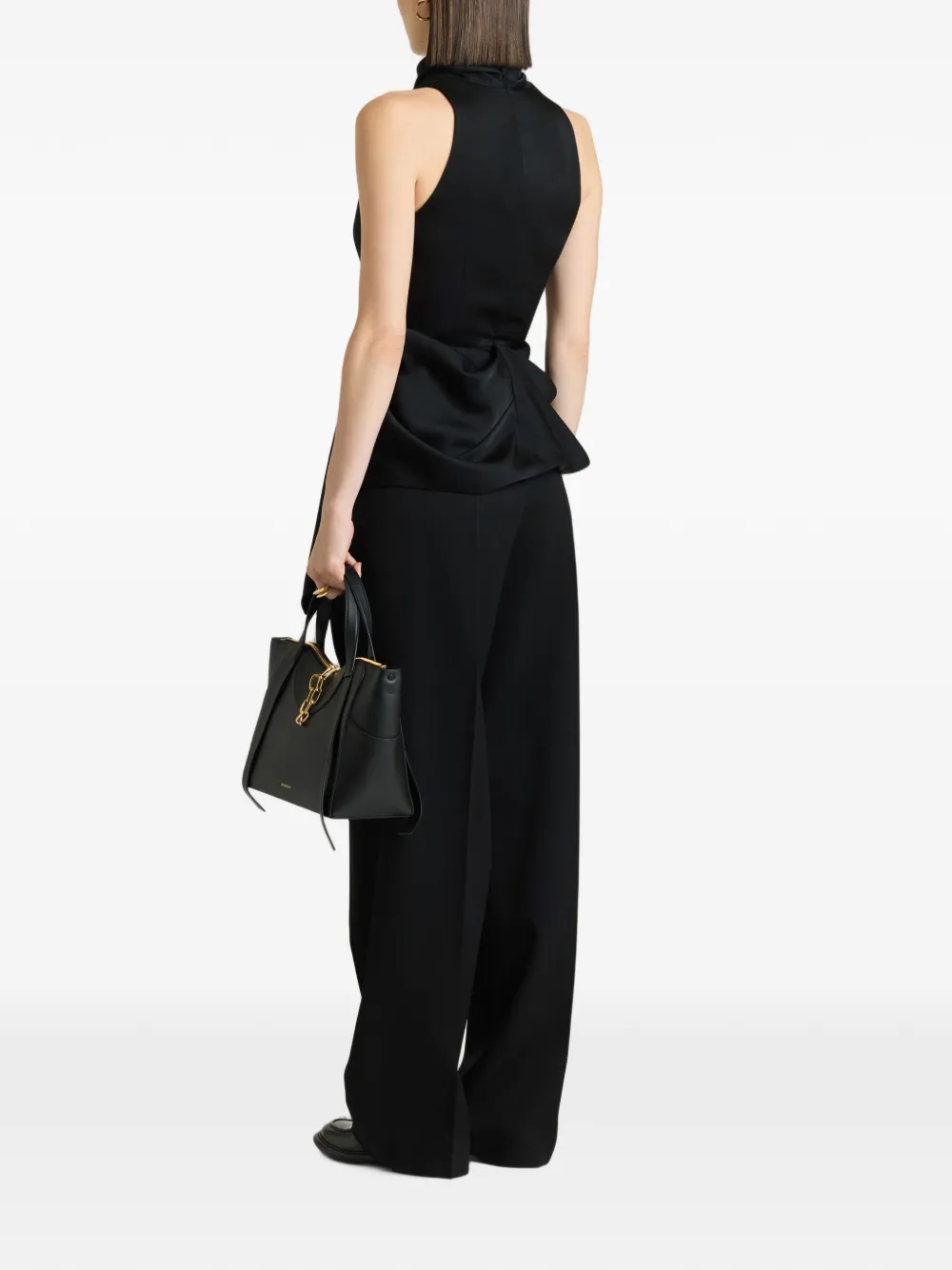 Givenchy Crêpe satijnen gedrapeerde top Zwart