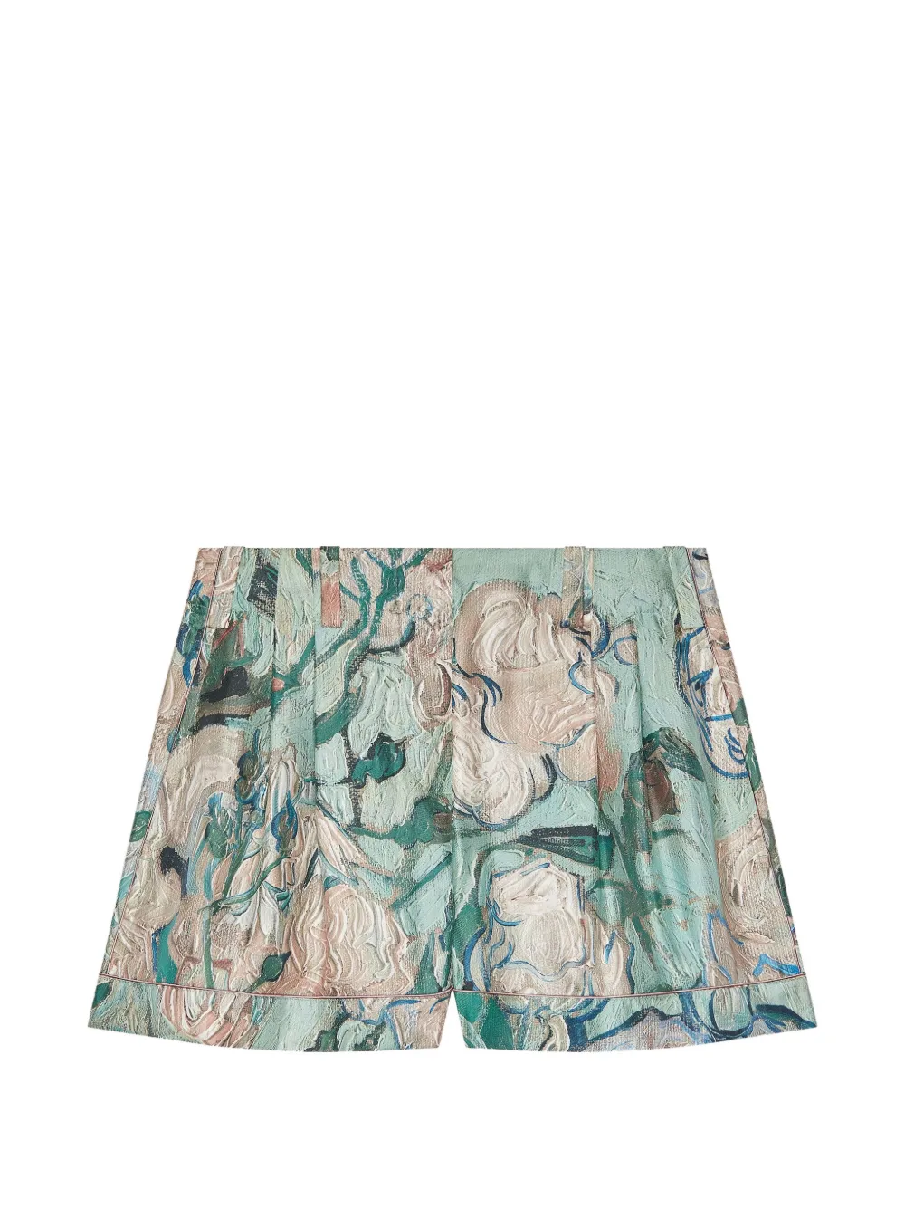 Givenchy shorts in silk with roses print - Verde