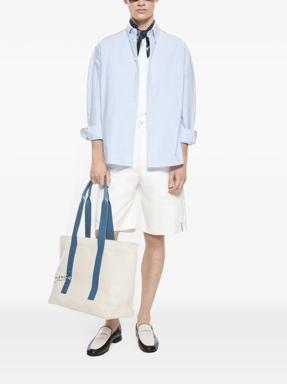 Givenchy Gestreept overhemd met zak Blauw