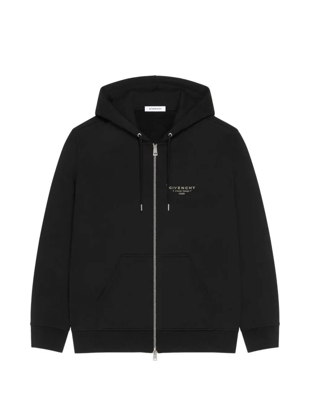 Givenchy zipped hoodie in fleece with stamp print