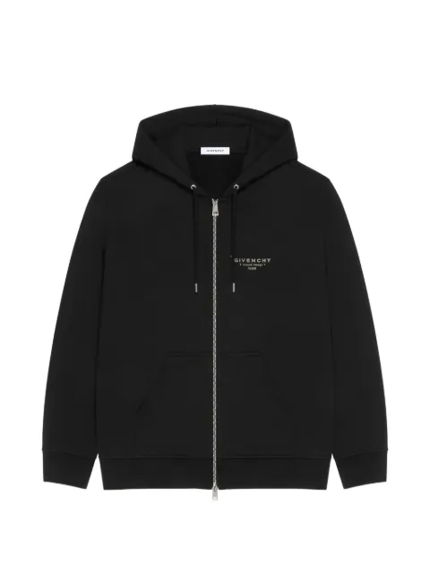 Givenchy zipped hoodie in fleece with stamp print