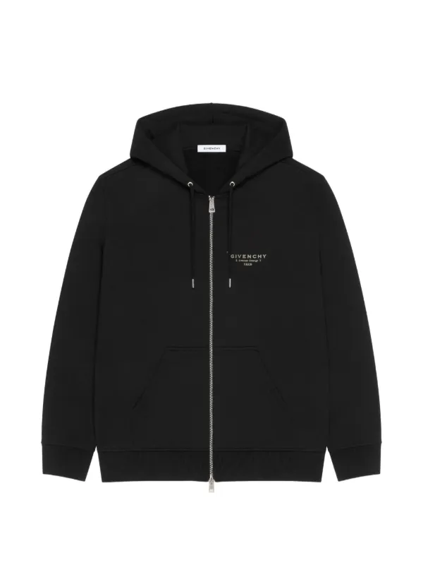 Givenchy GIVENCHY スタンプ ジップアップ フリース パーカー Givenchy GIVENCHY スタンプ ジップアップ フリース パーカー