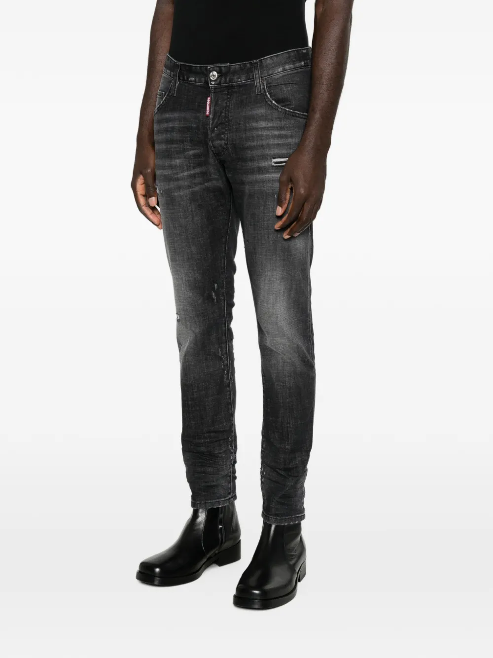 DSQUARED2 Gerafelde jeans met vervaagd effect Zwart