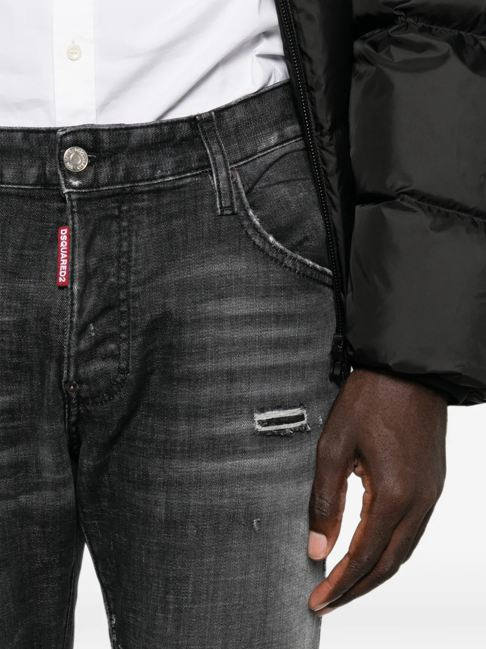 DSQUARED2 Gerafelde jeans met vervaagd effect Zwart
