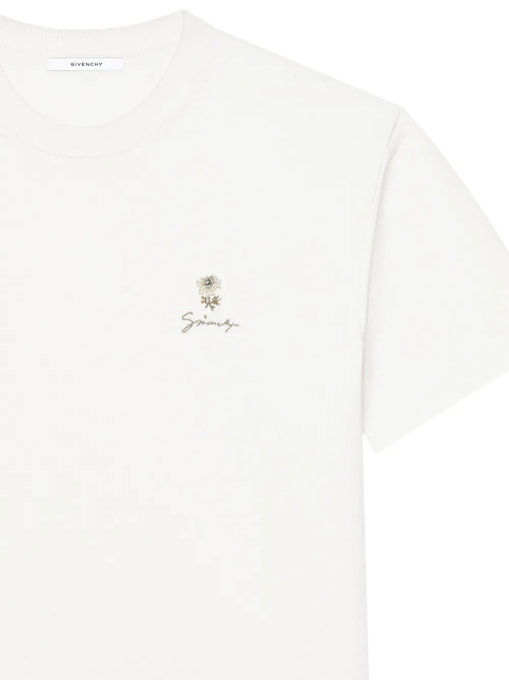 Givenchy Gebreid T-shirt met borduurwerk en parel Beige