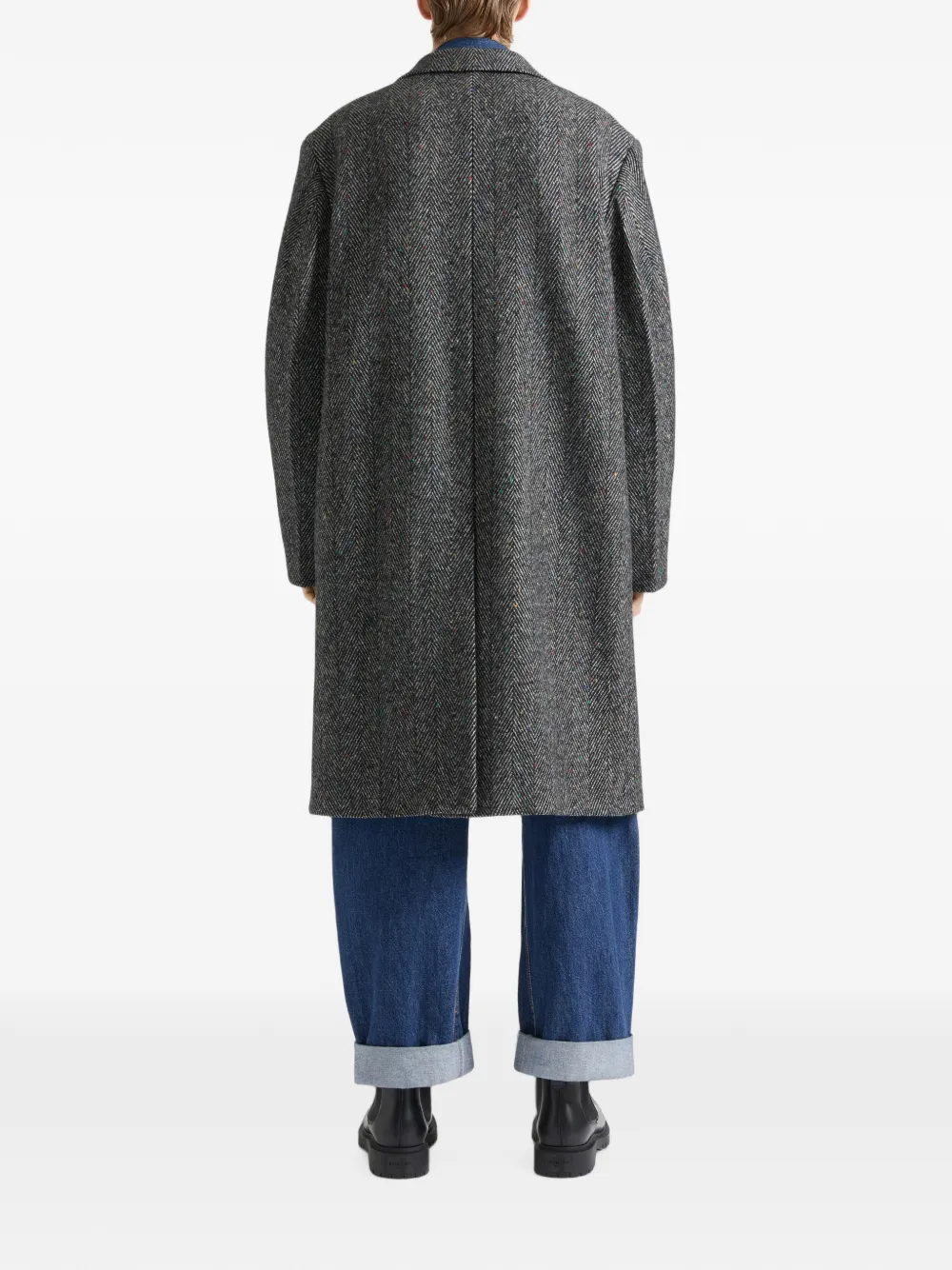 Givenchy Wollen jas met visgraat-patroon Zwart