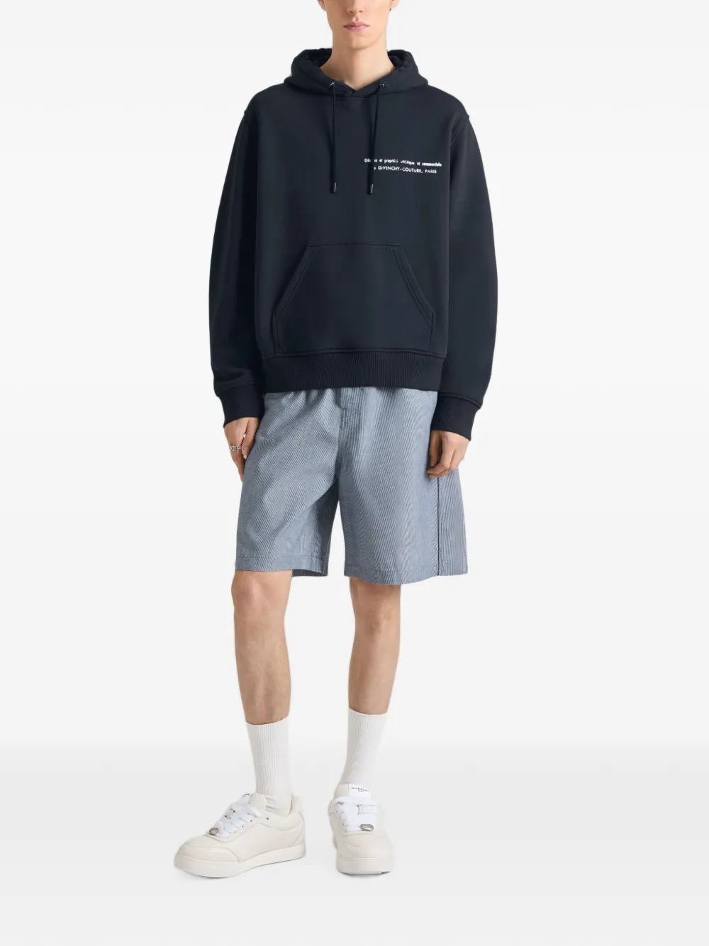 Givenchy Couture Seam gestreepte bermuda shorts van katoen Blauw